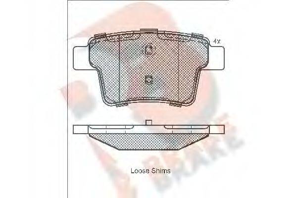 R BRAKE RB1722 Комплект тормозных колодок, дисковый тормоз