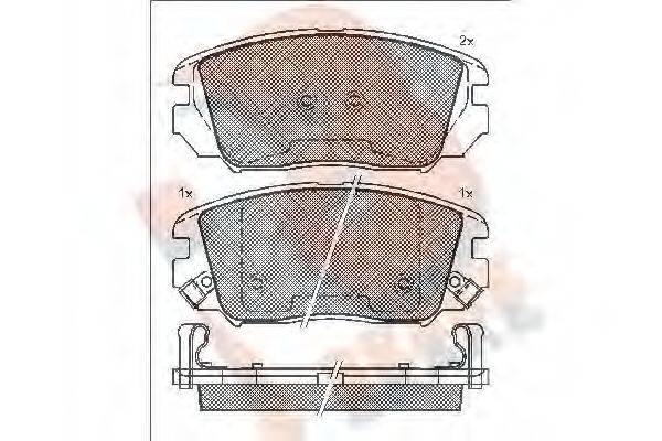 R BRAKE RB1745 Комплект тормозных колодок, дисковый тормоз