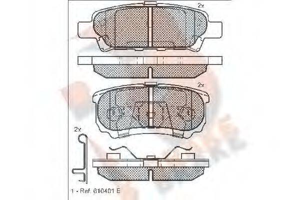 R BRAKE RB1746 Комплект тормозных колодок, дисковый тормоз