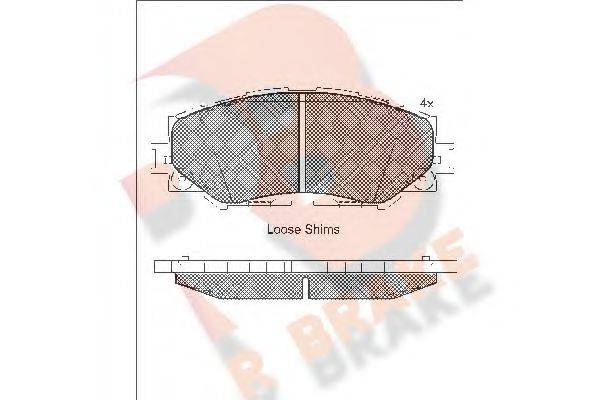 R BRAKE RB1760 Комплект тормозных колодок, дисковый тормоз