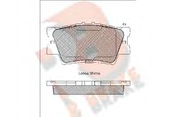 R BRAKE RB1761 Комплект тормозных колодок, дисковый тормоз