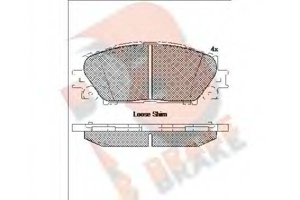 R BRAKE RB1774 Комплект тормозных колодок, дисковый тормоз