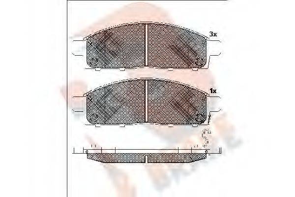 R BRAKE RB1784 Комплект тормозных колодок, дисковый тормоз