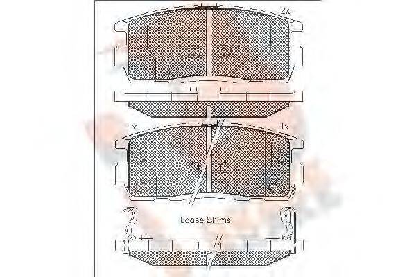 R BRAKE RB1799 Комплект тормозных колодок, дисковый тормоз