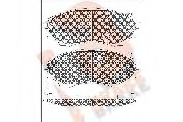 R BRAKE RB1822 Комплект тормозных колодок, дисковый тормоз