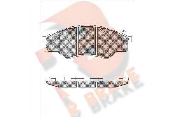 R BRAKE RB1824 Комплект тормозных колодок, дисковый тормоз