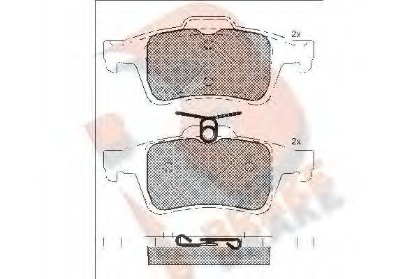 R BRAKE RB1825 Комплект тормозных колодок, дисковый тормоз