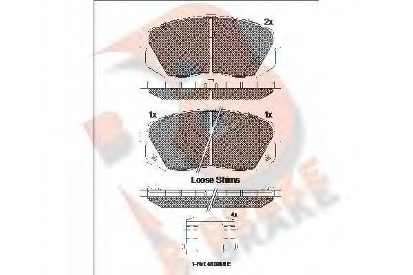 R BRAKE RB1826201 Комплект тормозных колодок, дисковый тормоз