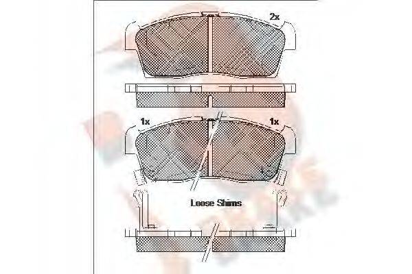 R BRAKE RB1833203 Комплект тормозных колодок, дисковый тормоз