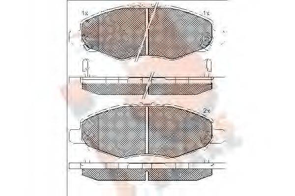 R BRAKE RB1867 Комплект тормозных колодок, дисковый тормоз