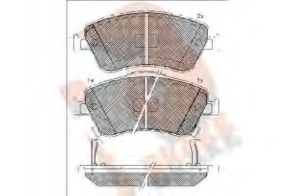 R BRAKE RB1869 Комплект тормозных колодок, дисковый тормоз