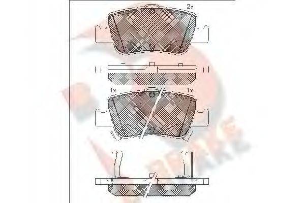 R BRAKE RB1870 Комплект тормозных колодок, дисковый тормоз