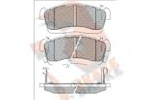 R BRAKE RB1872 Комплект тормозных колодок, дисковый тормоз