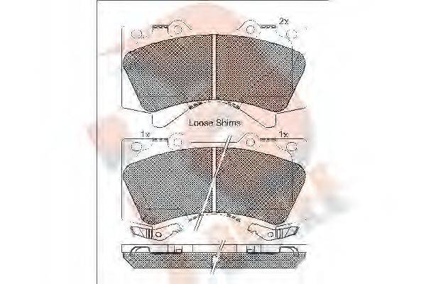 R BRAKE RB1874 Комплект тормозных колодок, дисковый тормоз