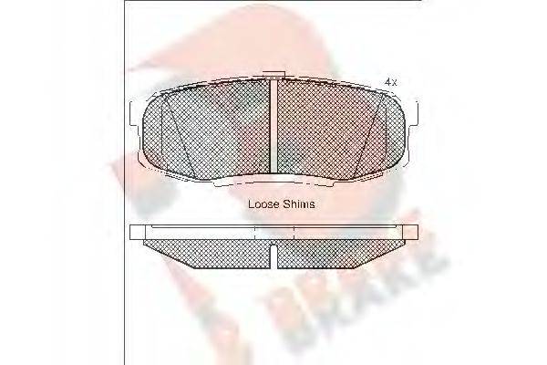 R BRAKE RB1875 Комплект тормозных колодок, дисковый тормоз