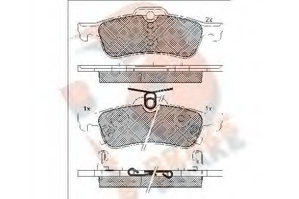 R BRAKE RB1878 Комплект тормозных колодок, дисковый тормоз