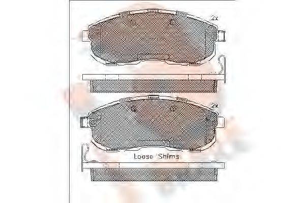 R BRAKE RB1882 Комплект тормозных колодок, дисковый тормоз