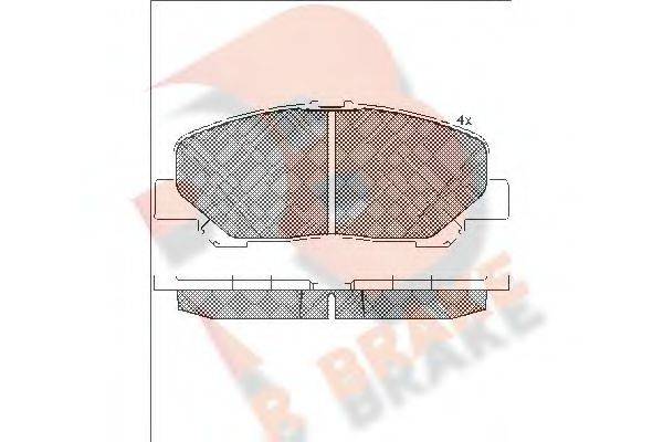 R BRAKE RB1897 Комплект тормозных колодок, дисковый тормоз