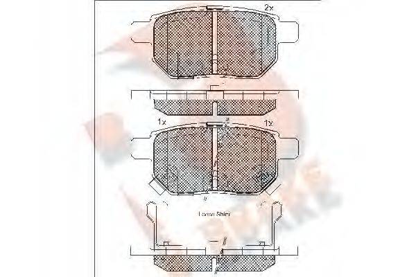 R BRAKE RB1899 Комплект тормозных колодок, дисковый тормоз