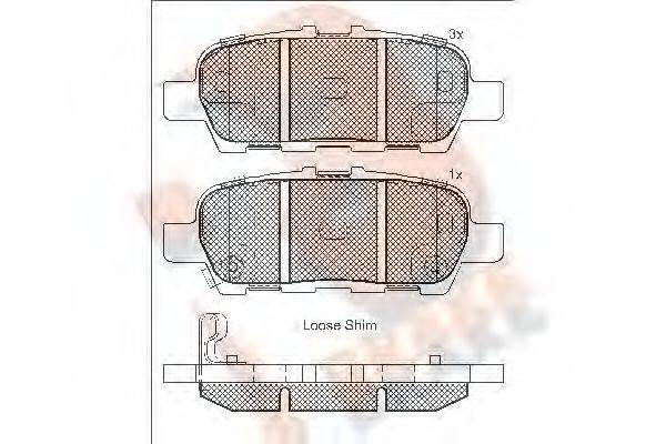 R BRAKE RB1901 Комплект тормозных колодок, дисковый тормоз