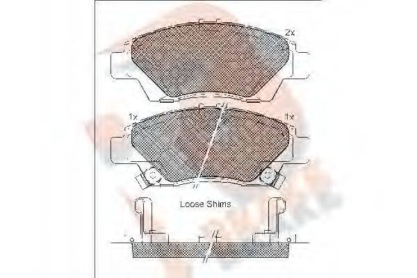 R BRAKE RB1906 Комплект тормозных колодок, дисковый тормоз