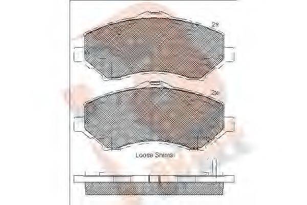 R BRAKE RB1908201 Комплект тормозных колодок, дисковый тормоз