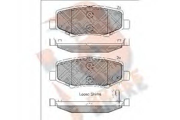 R BRAKE RB1909 Комплект тормозных колодок, дисковый тормоз