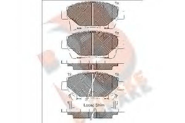 R BRAKE RB1926 Комплект тормозных колодок, дисковый тормоз