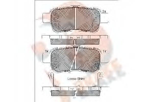 R BRAKE RB1941 Комплект тормозных колодок, дисковый тормоз