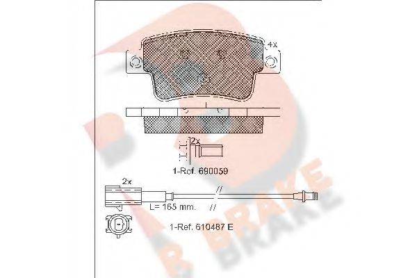 R BRAKE RB1968 Комплект тормозных колодок, дисковый тормоз