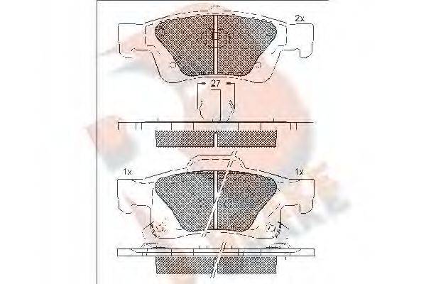 R BRAKE RB1989 Комплект тормозных колодок, дисковый тормоз