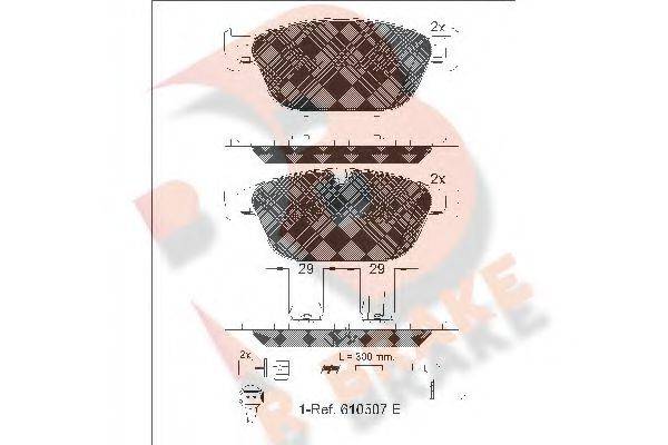 R BRAKE RB1994 Комплект тормозных колодок, дисковый тормоз