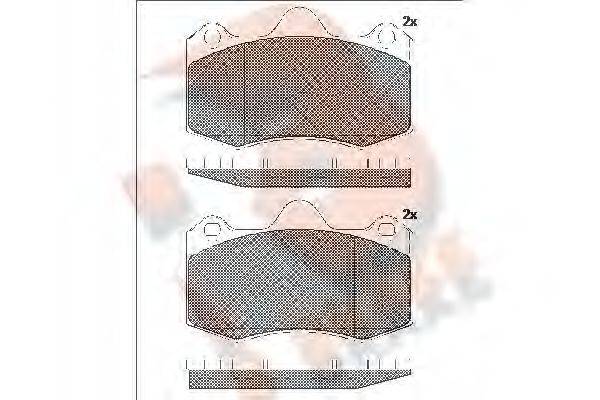 R BRAKE RB2009 Комплект тормозных колодок, дисковый тормоз