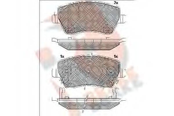 R BRAKE RB2019 Комплект тормозных колодок, дисковый тормоз