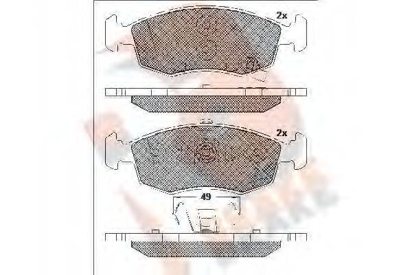 R BRAKE RB2032 Комплект тормозных колодок, дисковый тормоз