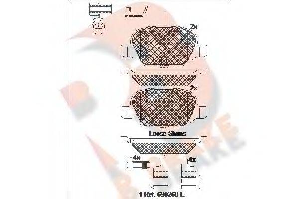 R BRAKE RB2037 Комплект тормозных колодок, дисковый тормоз