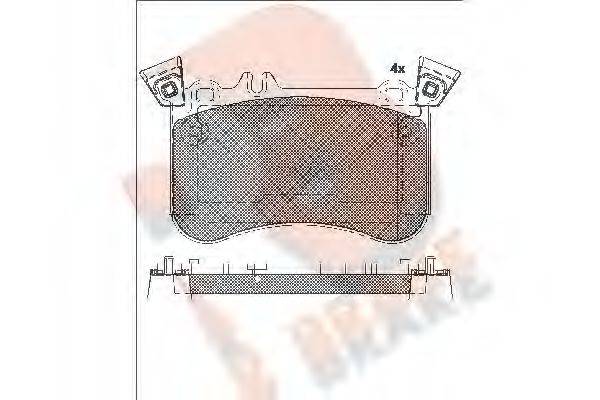 R BRAKE RB2042203 Комплект тормозных колодок, дисковый тормоз