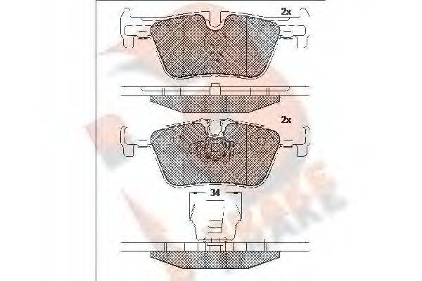 R BRAKE RB2049 Комплект тормозных колодок, дисковый тормоз