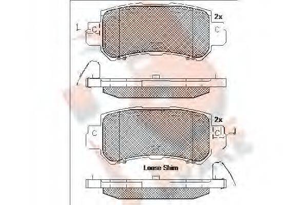 R BRAKE RB2056 Комплект тормозных колодок, дисковый тормоз