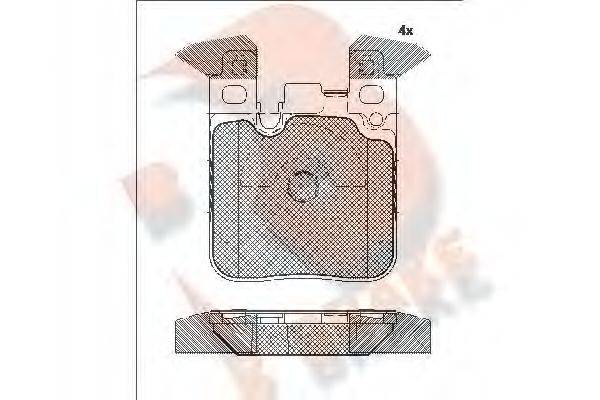 R BRAKE RB2092 Комплект тормозных колодок, дисковый тормоз