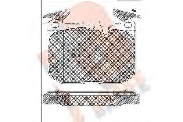 R BRAKE RB2093203 Комплект тормозных колодок, дисковый тормоз