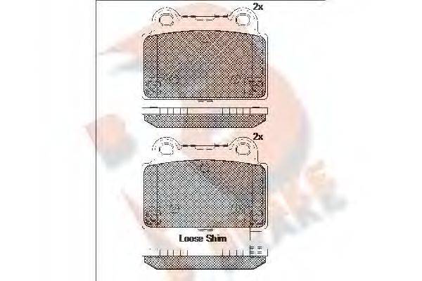 R BRAKE RB2095 Комплект тормозных колодок, дисковый тормоз