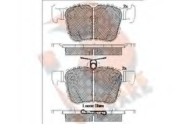 R BRAKE RB2098 Комплект тормозных колодок, дисковый тормоз