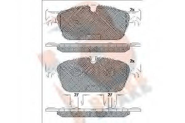 R BRAKE RB2105 Комплект тормозных колодок, дисковый тормоз