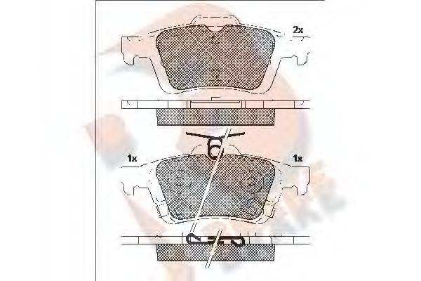 R BRAKE RB2106 Комплект тормозных колодок, дисковый тормоз