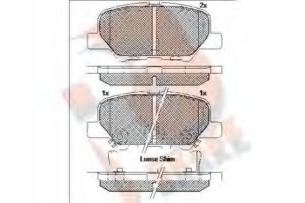 R BRAKE RB2118 Комплект тормозных колодок, дисковый тормоз