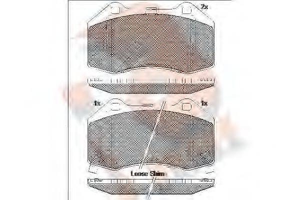 R BRAKE RB2132 Комплект тормозных колодок, дисковый тормоз