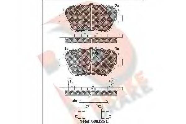 R BRAKE RB2136 Комплект тормозных колодок, дисковый тормоз