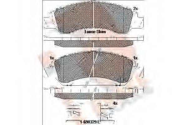 R BRAKE RB2137 Комплект тормозных колодок, дисковый тормоз