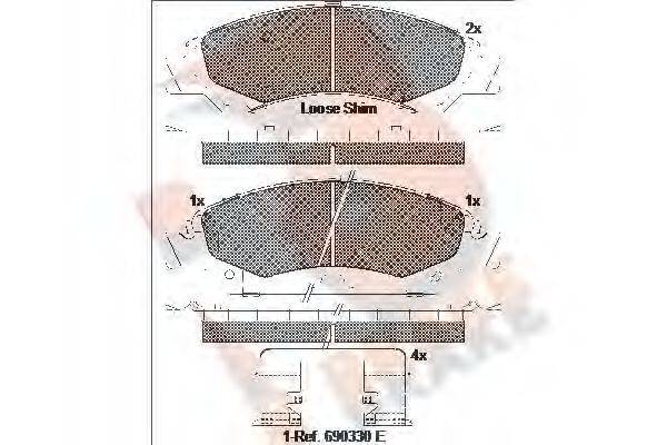 R BRAKE RB2138 Комплект тормозных колодок, дисковый тормоз